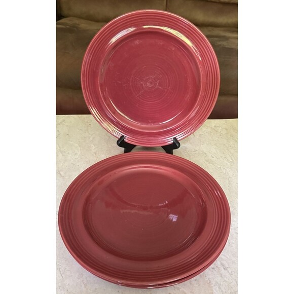 PIER 1 (3) Dinner Plates FESTIVALE Red Made in Japan 10 3/4" Vintage Stoneware - Picture 2 of 6